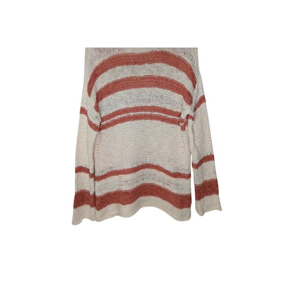 Easel Los Angeles Oversized Open Knit Sweater Small Natural Striped Pullover - Picture 5 of 13